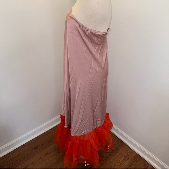 Johanna Ortiz Women’s Size 6 Pink Orange Tulle Silk Strapless Dress Maxi Skirt - Picture 9 of 15